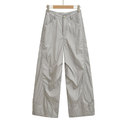 Splicing loose wide leg straight leg pants for women's quick drying jazz dance casual pants